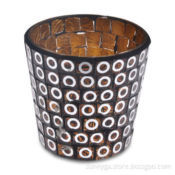 Glass Cup in Mosaic Craft Shape, with 80mm Top/Bottom Diameter